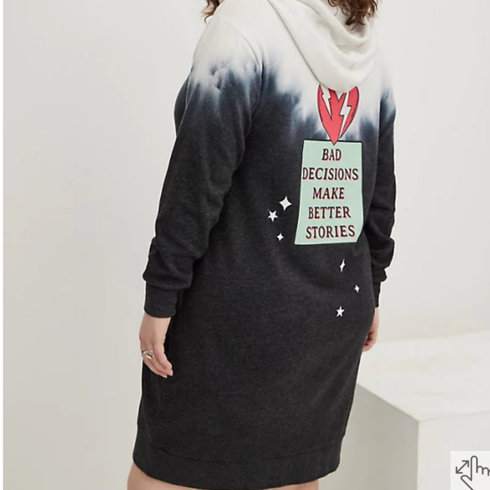 Torrid LoveSick Bad Decision Tie Dye Sweatshirt Dress Sz 2X - Picture 3 of 7